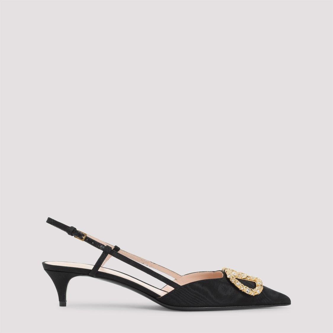 Valentino Garavani Ornate Buckle-Embellished Viscose Pumps