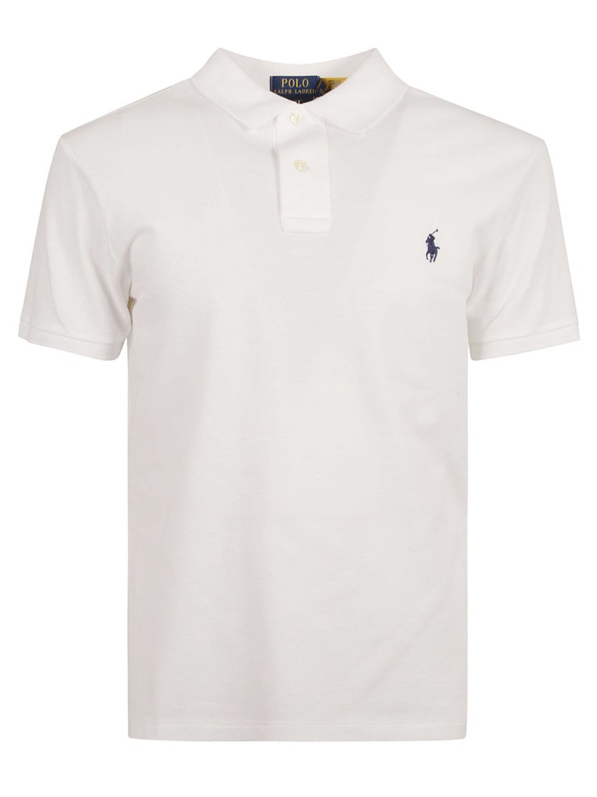 Polo Ralph Lauren White Slim-Fit Cotton Logo Polo Shirt