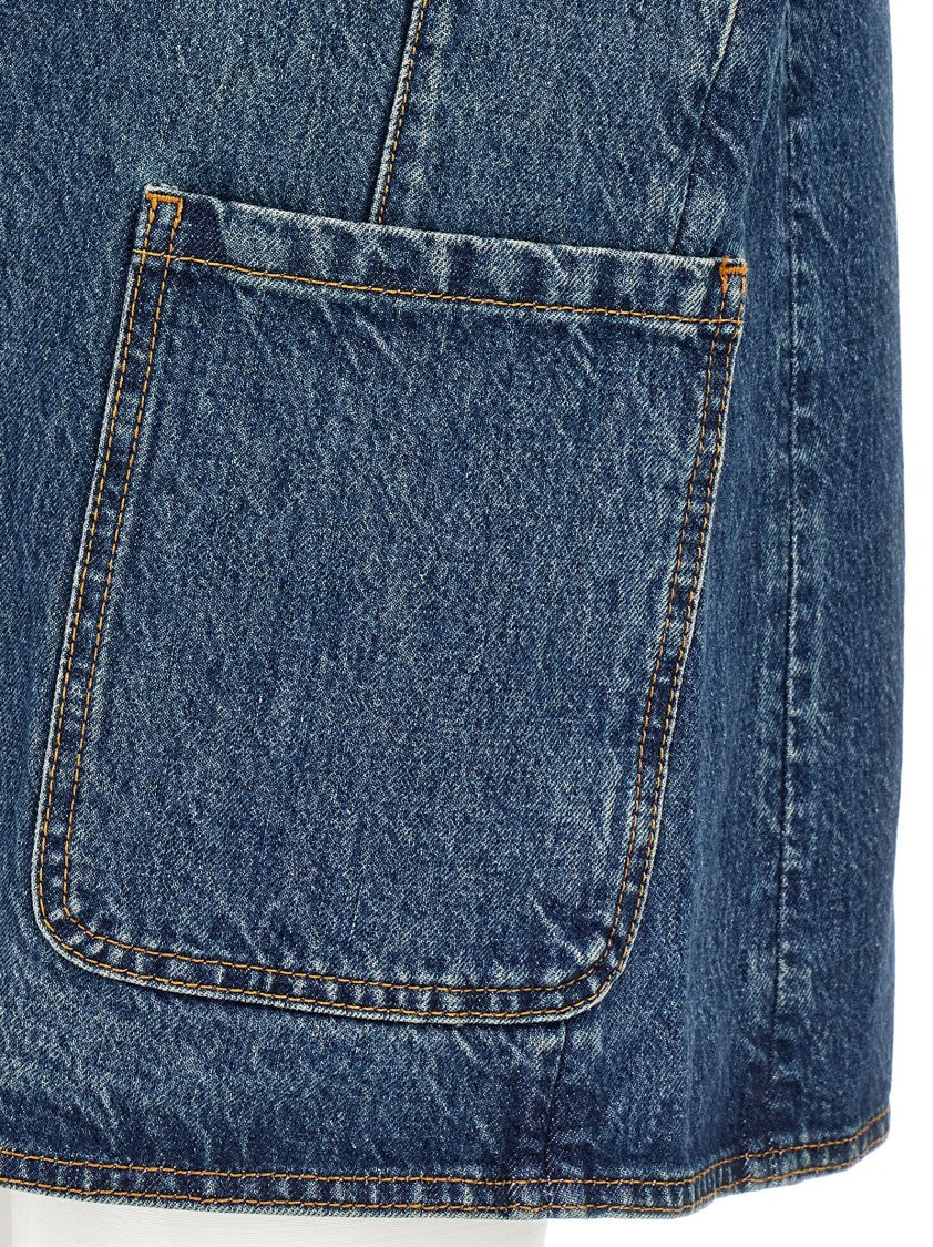 Coperni Delavé Cotton Denim Vest With Strap Detail