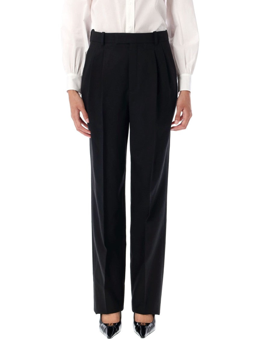 Saint Laurent Formal Tailored High Waisted Black Pants