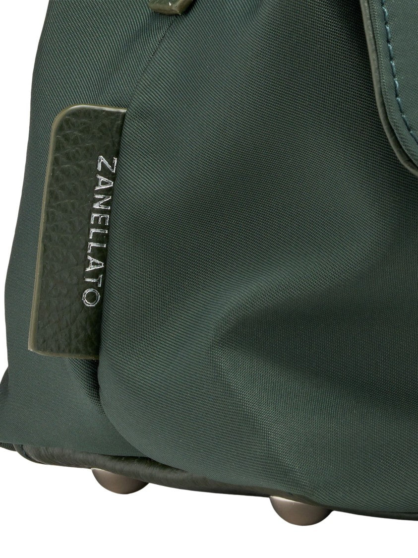 Zanellato Green Silver-Tone Turn-Lock Shoulder Bag