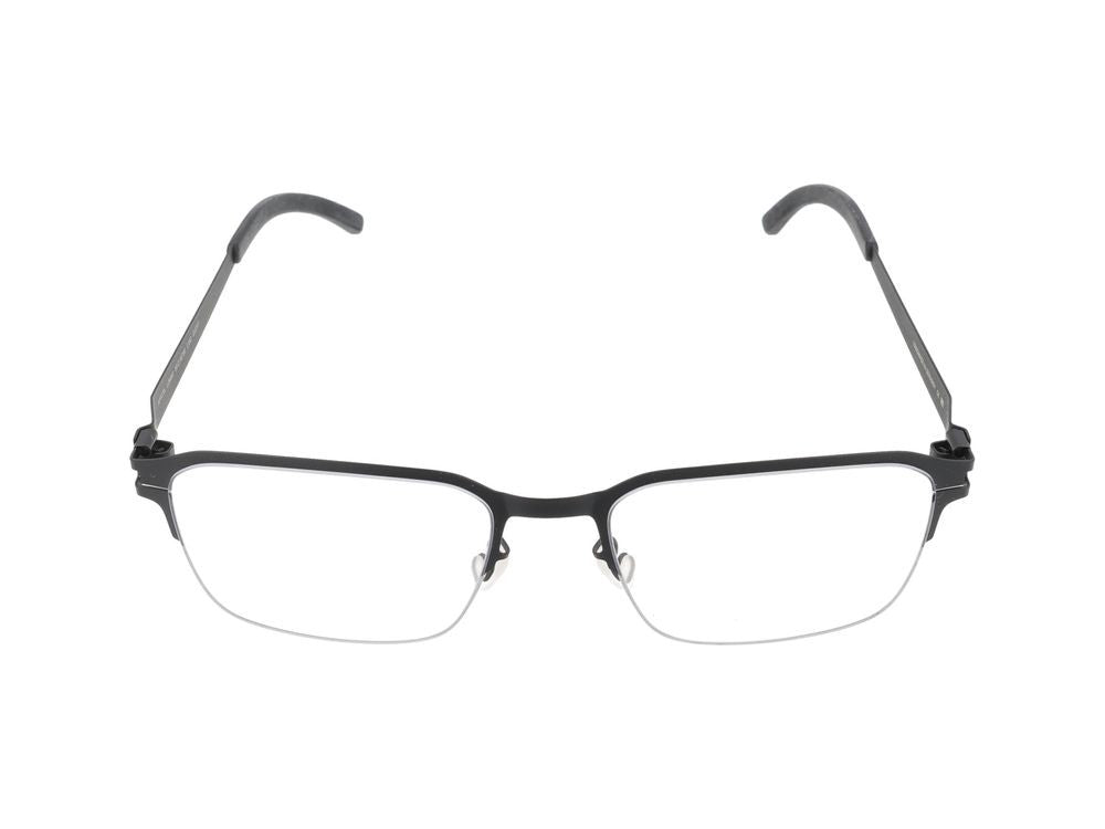 Mykita Silver Black Sleek Rectangular Acetate-Titanium Optical Glasses