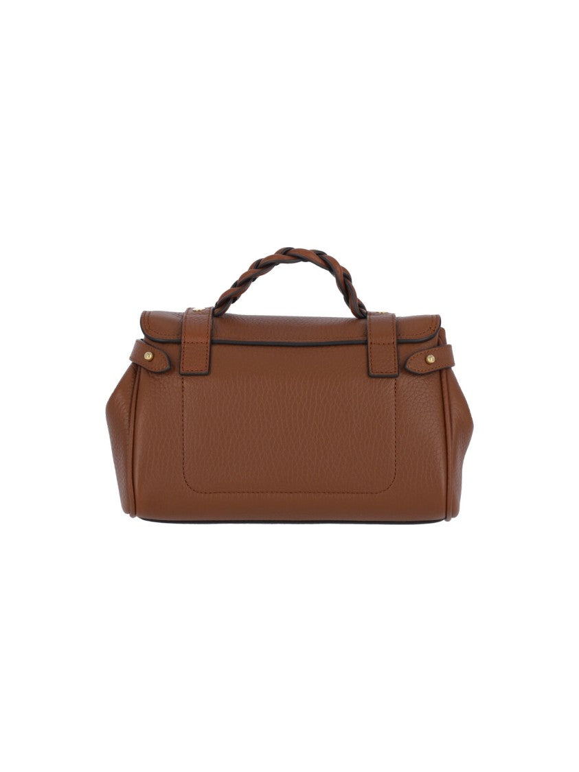 Mulberry Mini 'Alexa' Shoulder Bag In Textured Burgundy-Brown Leather