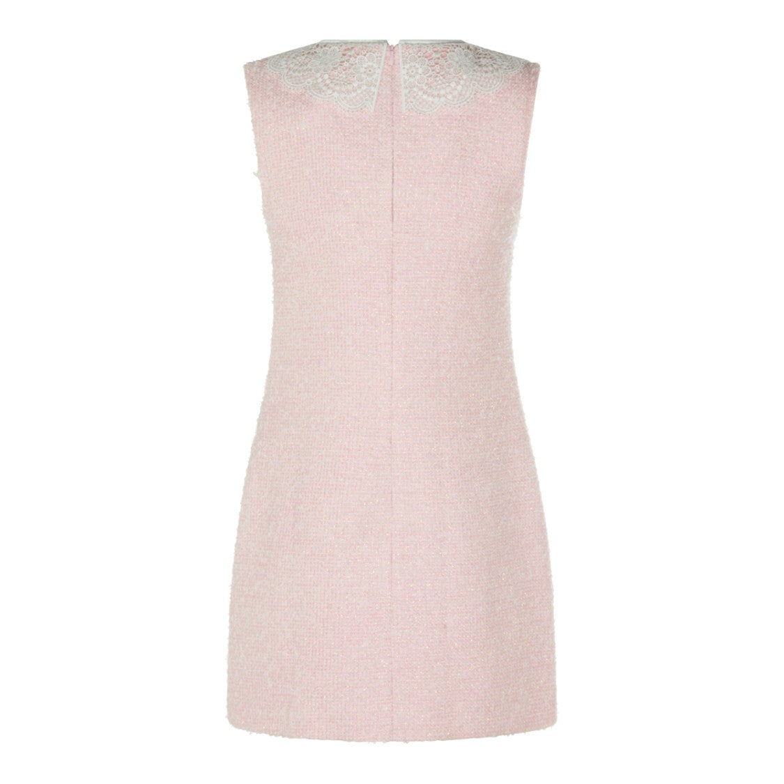 Self-Portrait Sleeveless Mini Dress With Lace Details And Bow Accents