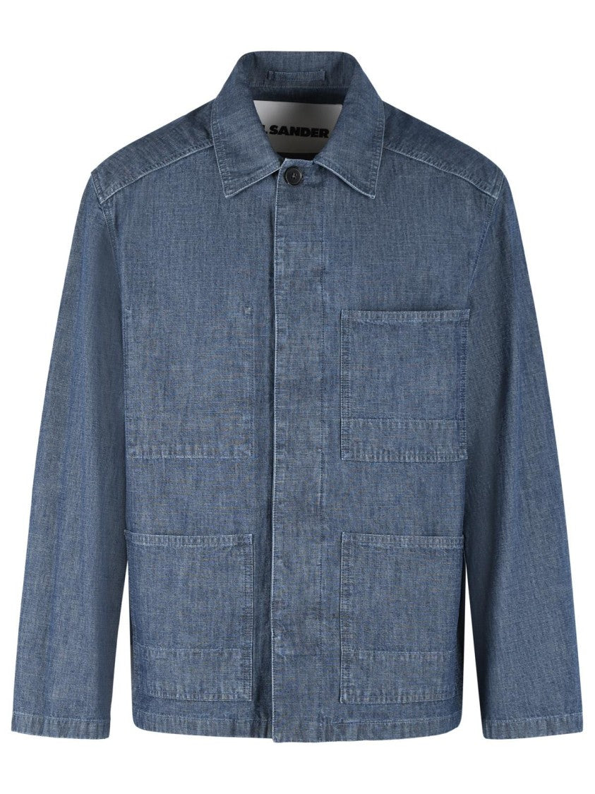 Jil Sander Blue Cotton Jacket