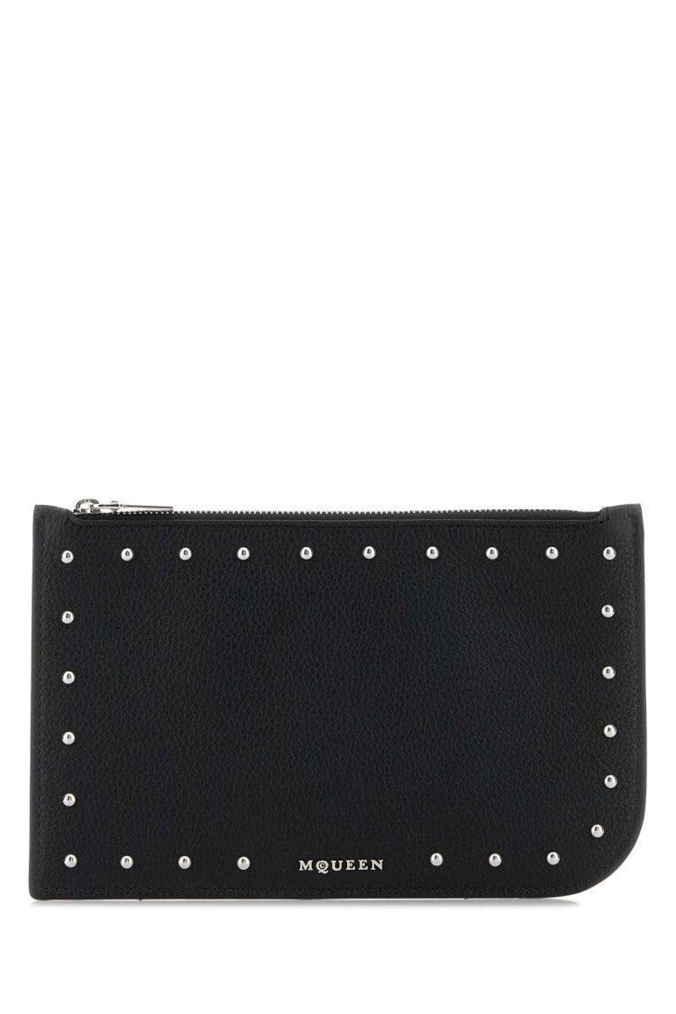 Alexander Mcqueen Black Leather Pouch