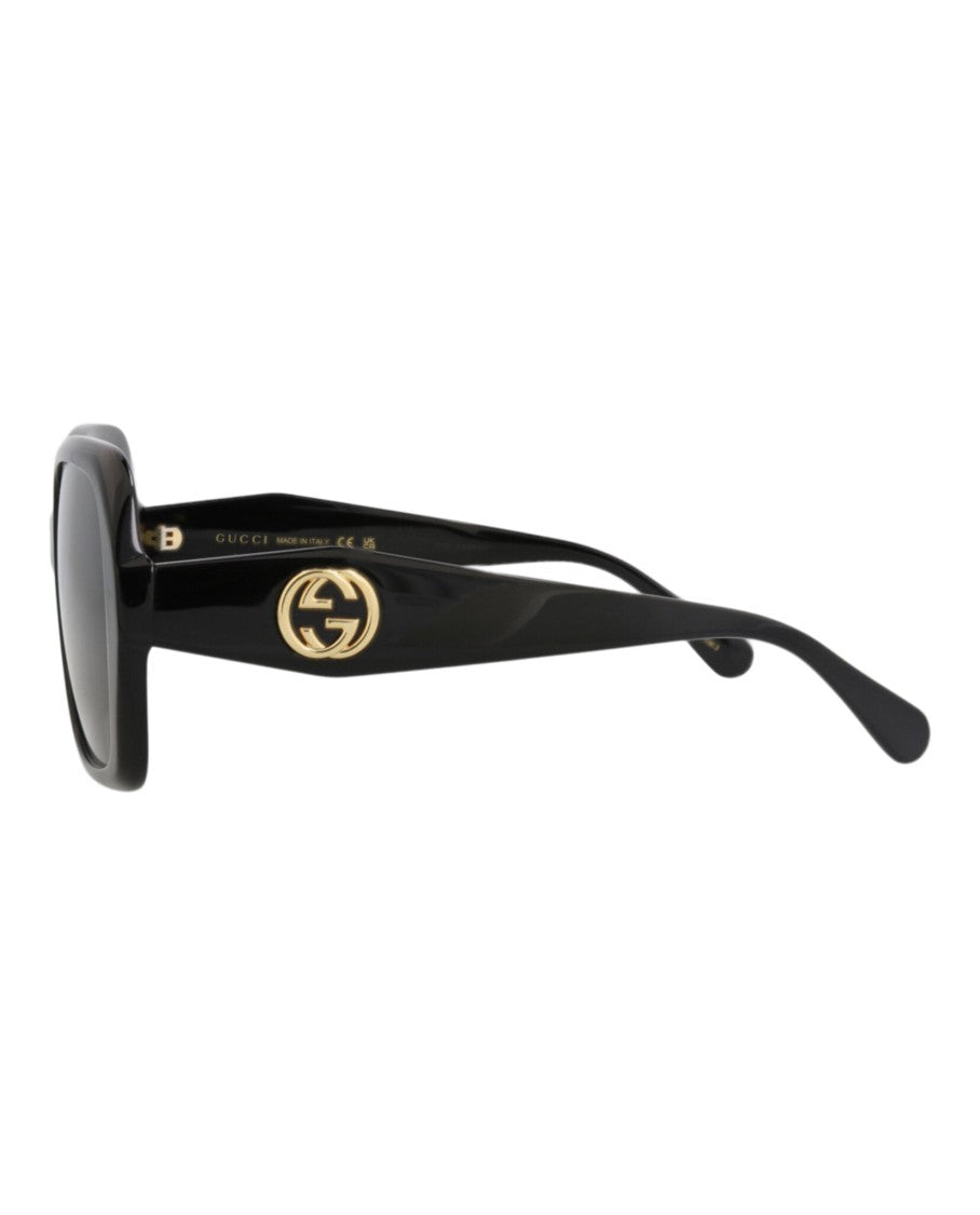 Gucci Square-Frame Recycled Acetate Sunglasses With Bold Logo Detail