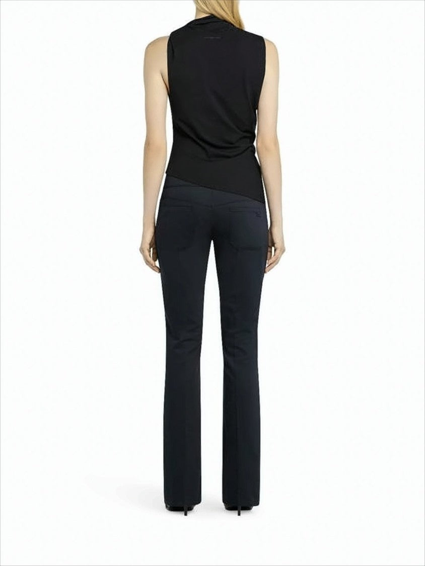 Courrèges High Collar Black Sleeveless Top