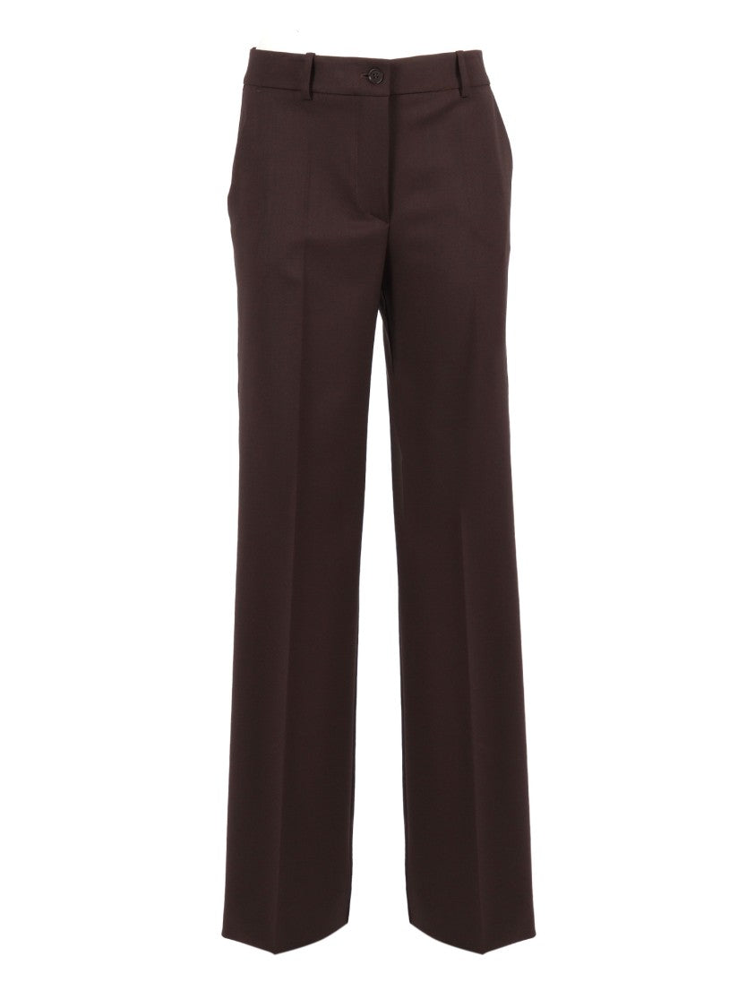 P.A.R.O.S.H. Tailored Brown Trousers With Classic Waistband