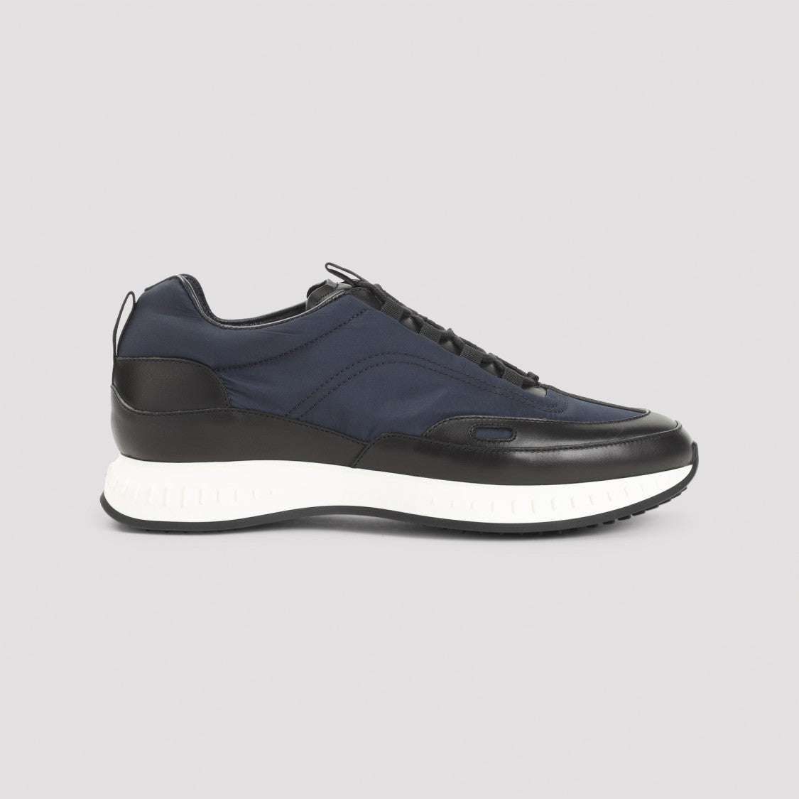John Lobb Leather Sneakers With Navy And Black Detailing