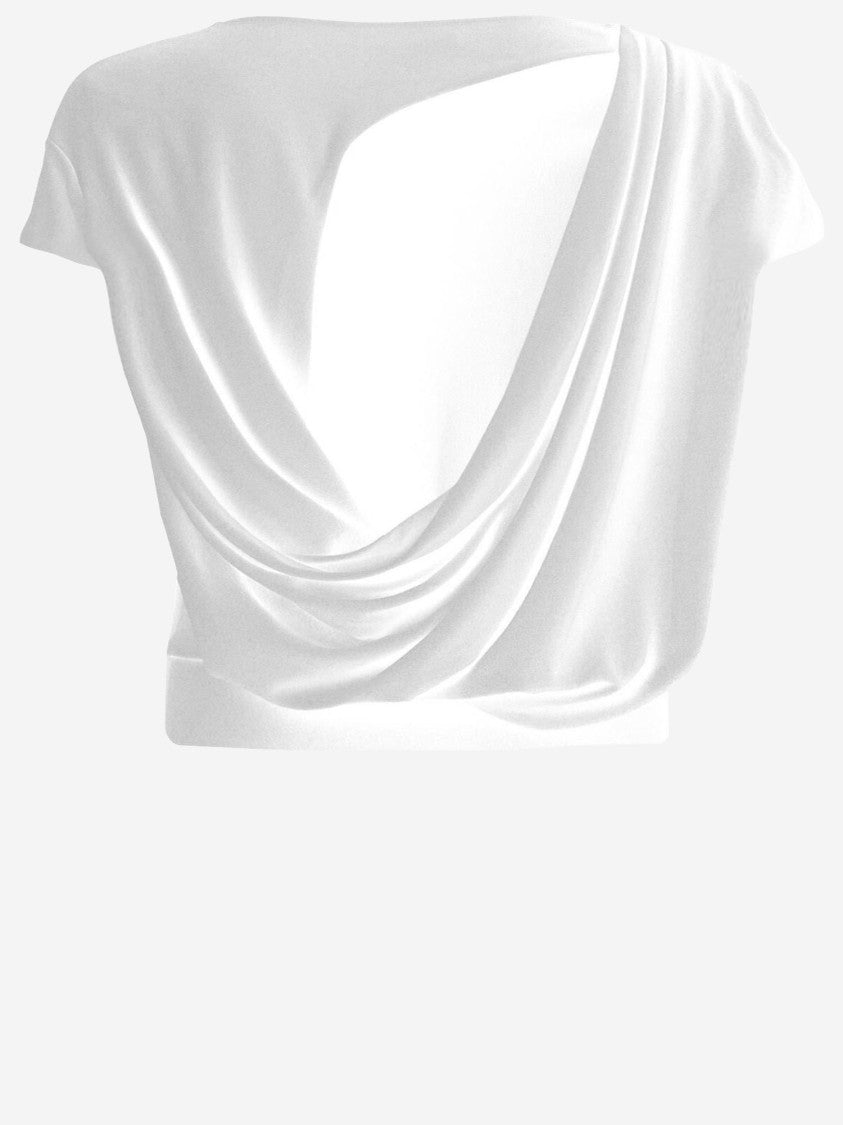 Jacquemus Flowing Draped Back T-Shirt In Viscose Jersey