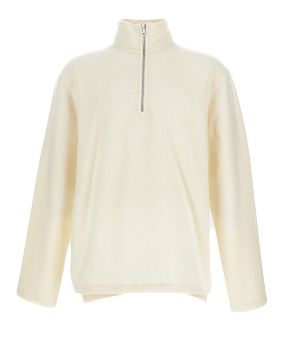 Rier Wool Turtleneck Sweatshirt With Half-Zip Closure