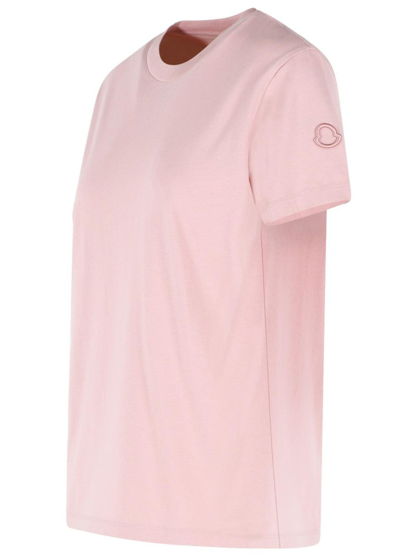 Moncler Pink Cotton T-Shirt