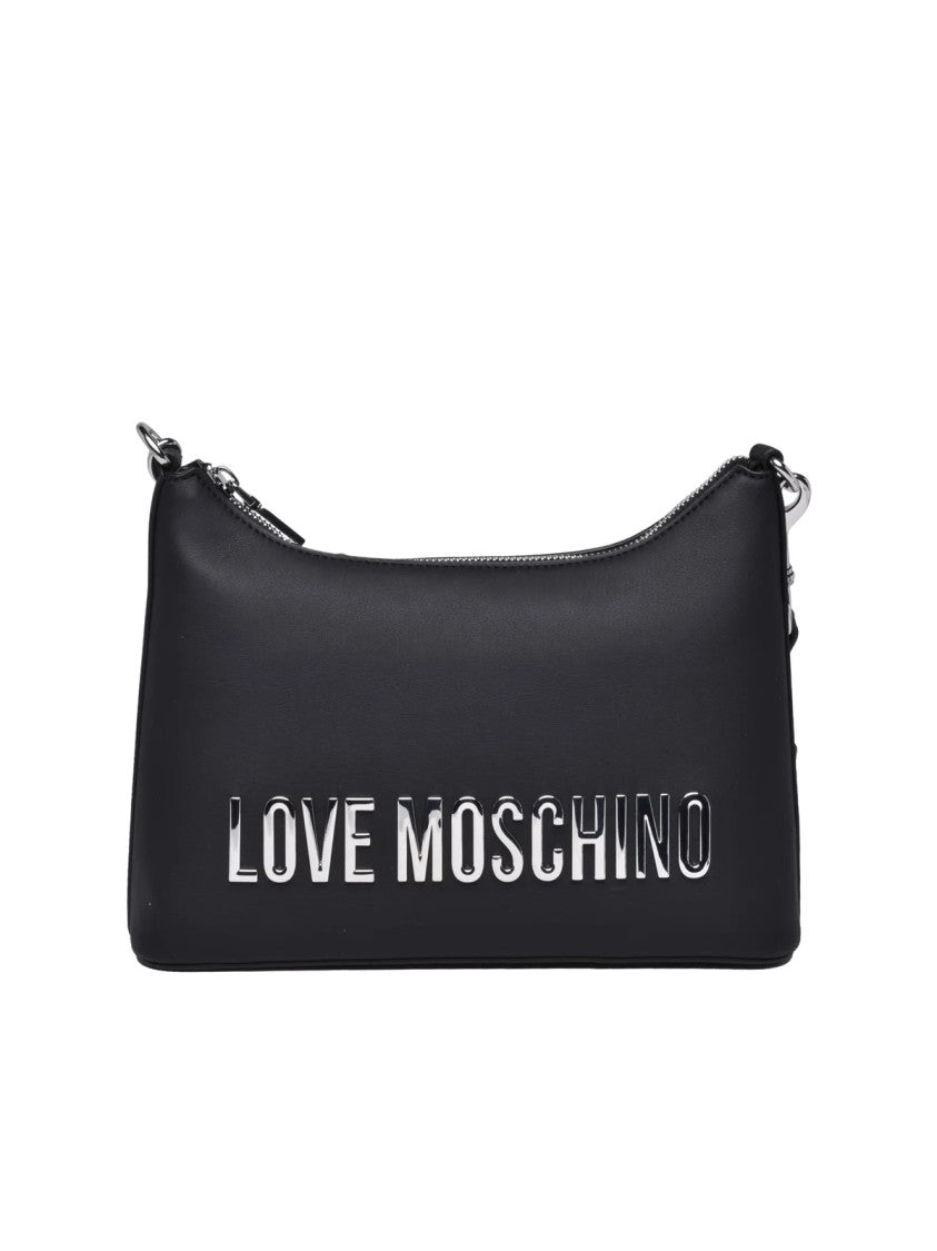 Love Moschino Black Polyurethane Zip Shoulder Bag