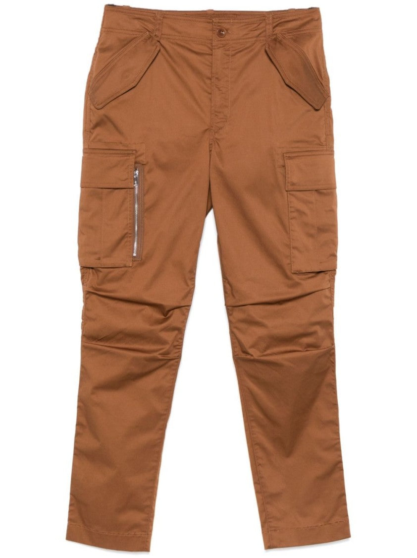 Lauren Ralph Lauren Brown Ankle Cargo Trousers With Functional Pockets