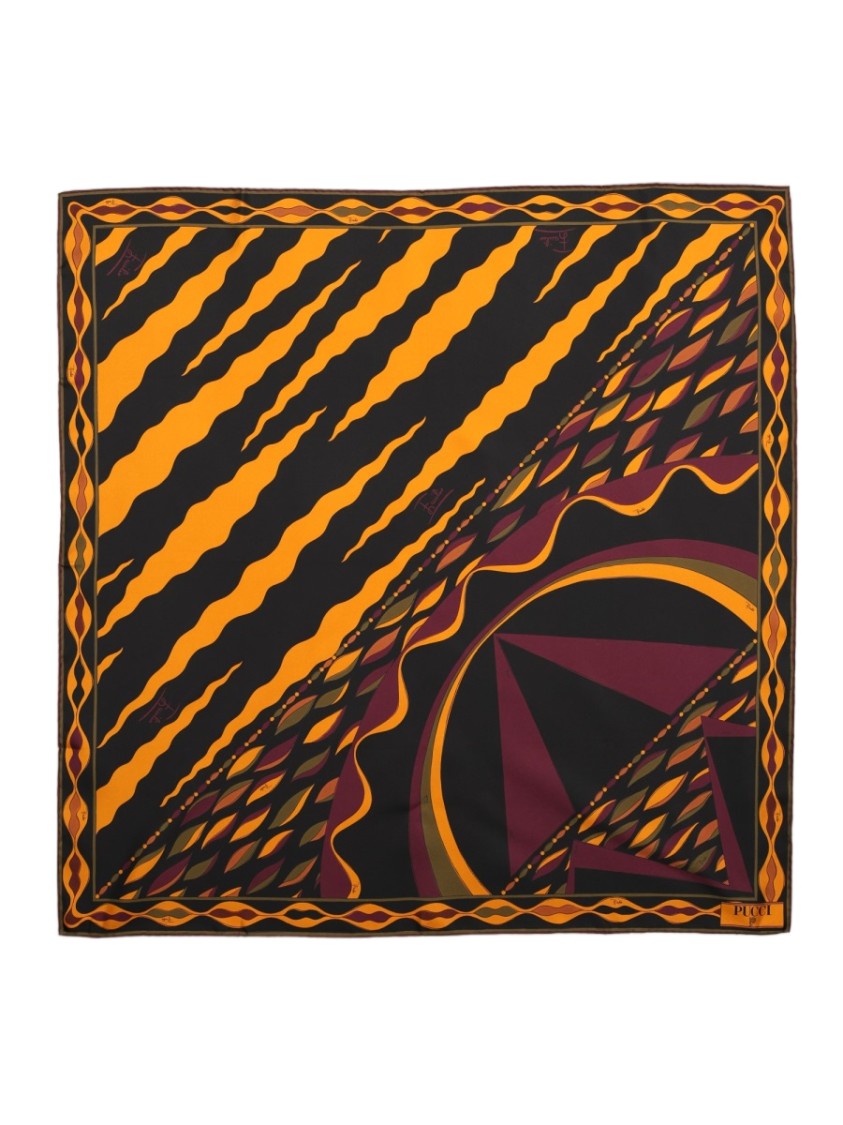 Pucci Purple Geometric Silk Foulard