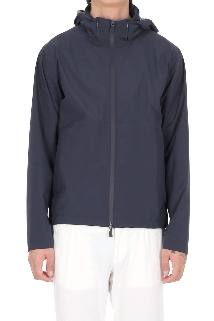 Herno Waterproof Short Technical Jacket With Removable Hood
