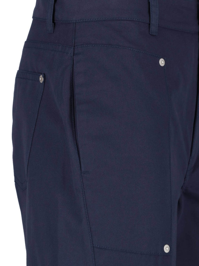 Paloma Wool Blue Cropped Wide-Leg Rivet Trousers