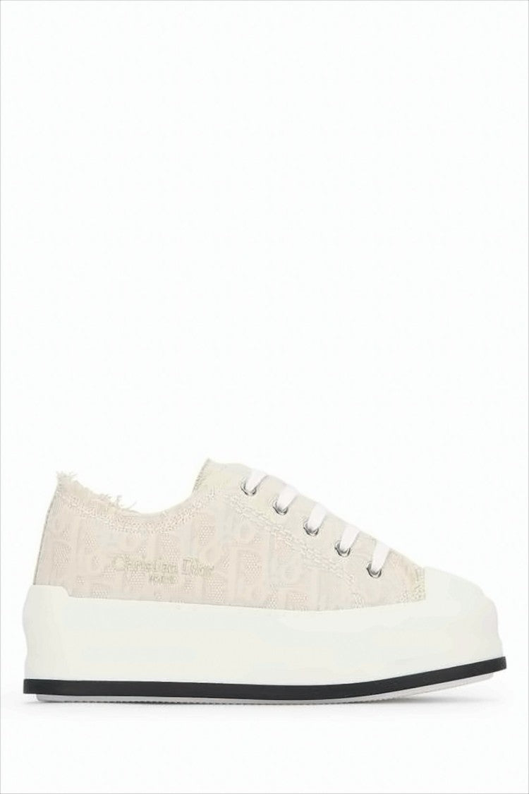 Dior Textured Fabric Low-Top Sneakers With Monogram Detailing