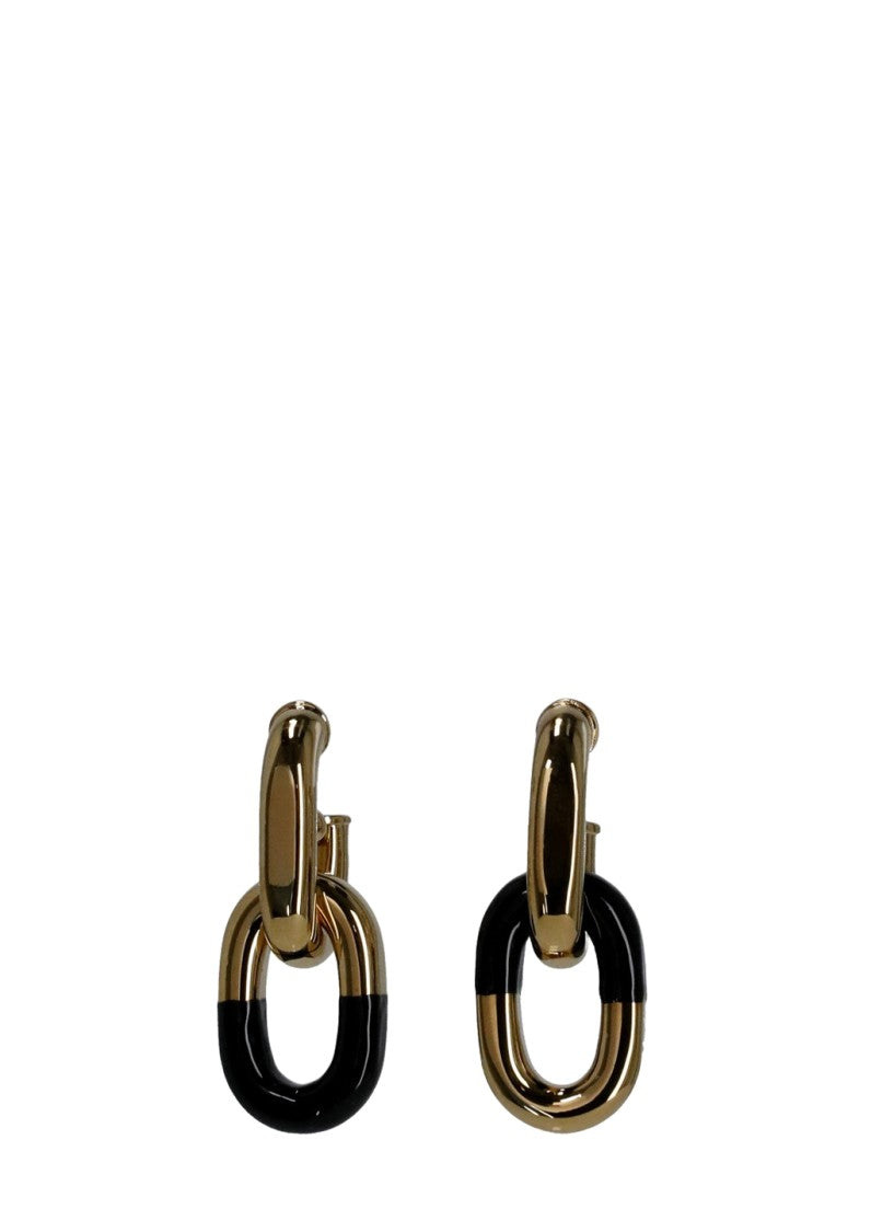 Rabanne Gold-Tone Earrings With Asymmetrical Design And Enamel Accents