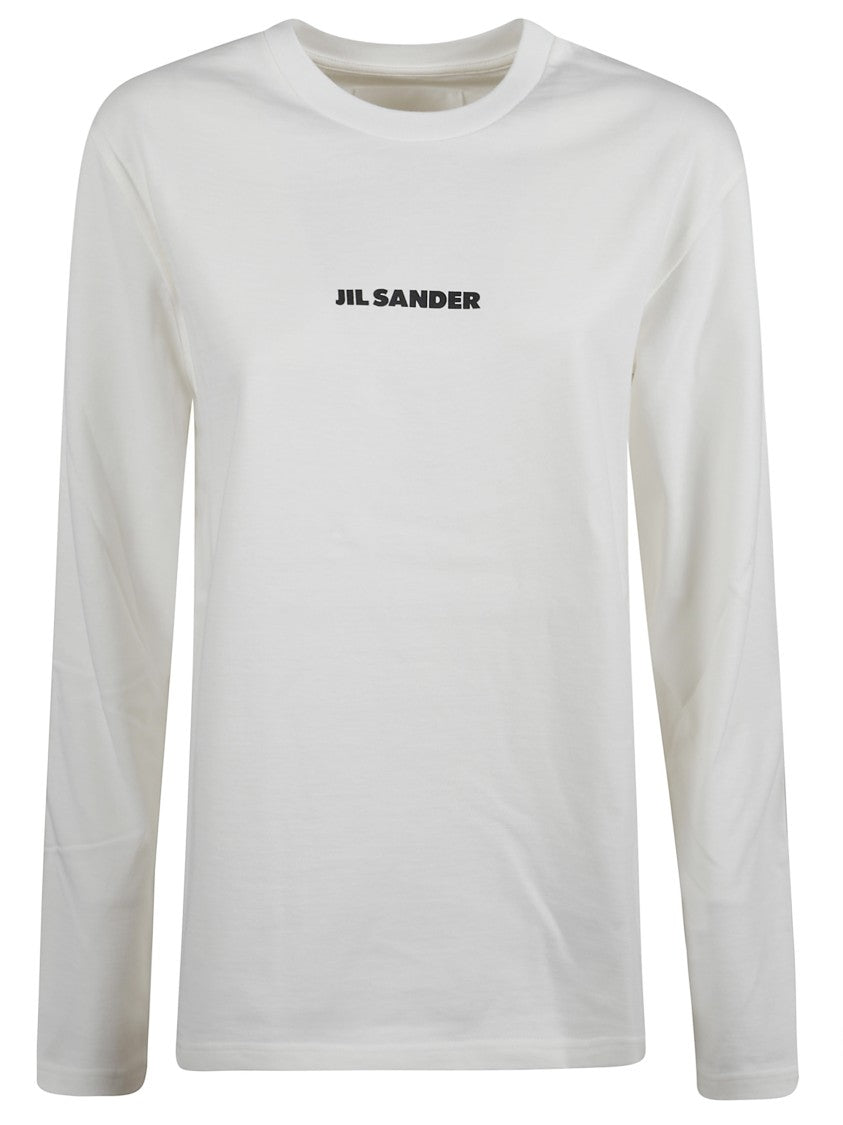 Jil Sander White Minimalist Logo Cotton T-Shirt