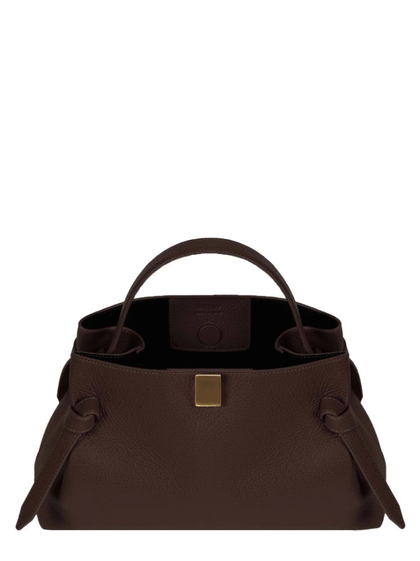 Yuzefi Textured Leather Shoulder Bag With Unique Silhouette