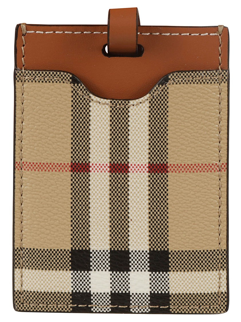 Burberry Beige Check Pattern Wallet