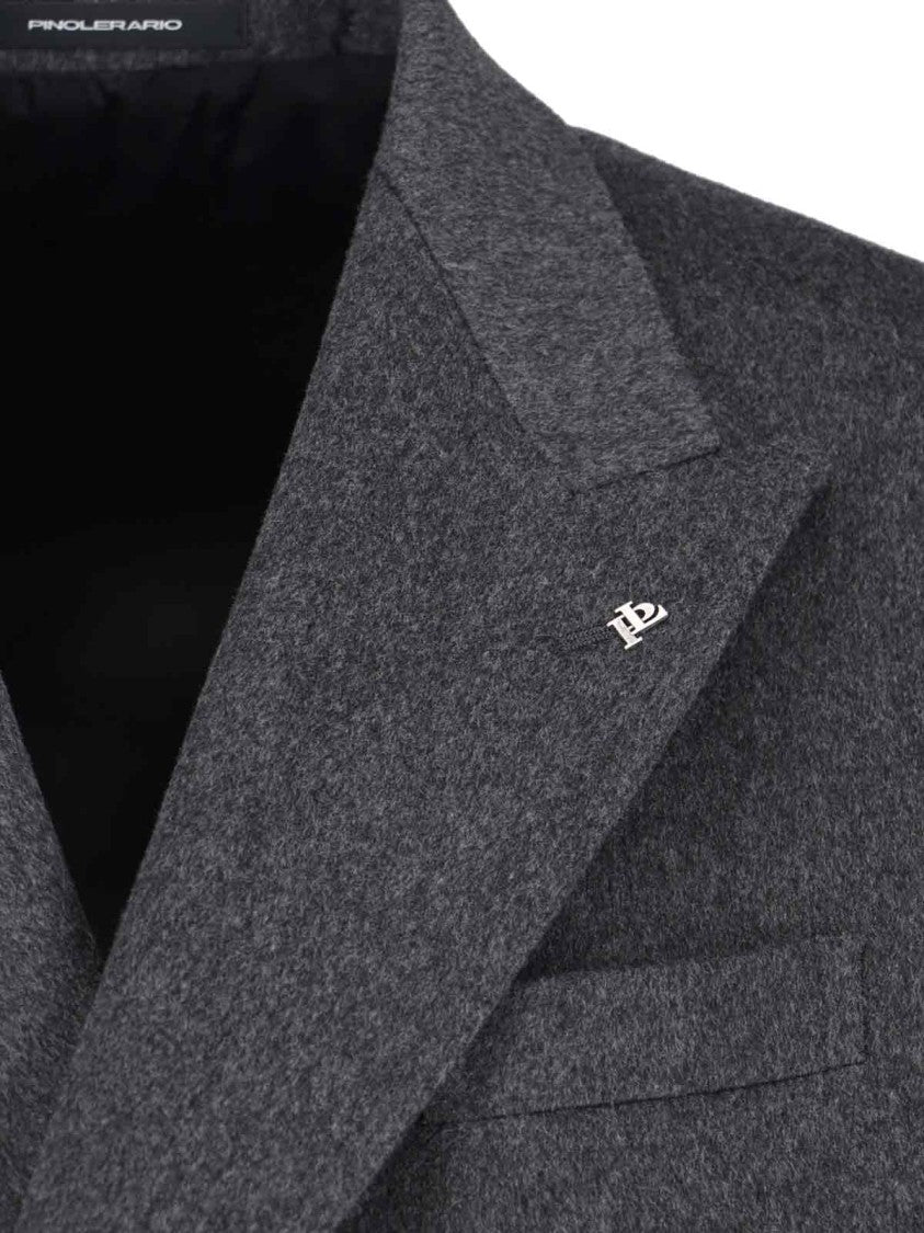 Tagliatore "Pino Lerario" Double-Breasted Coat Grey