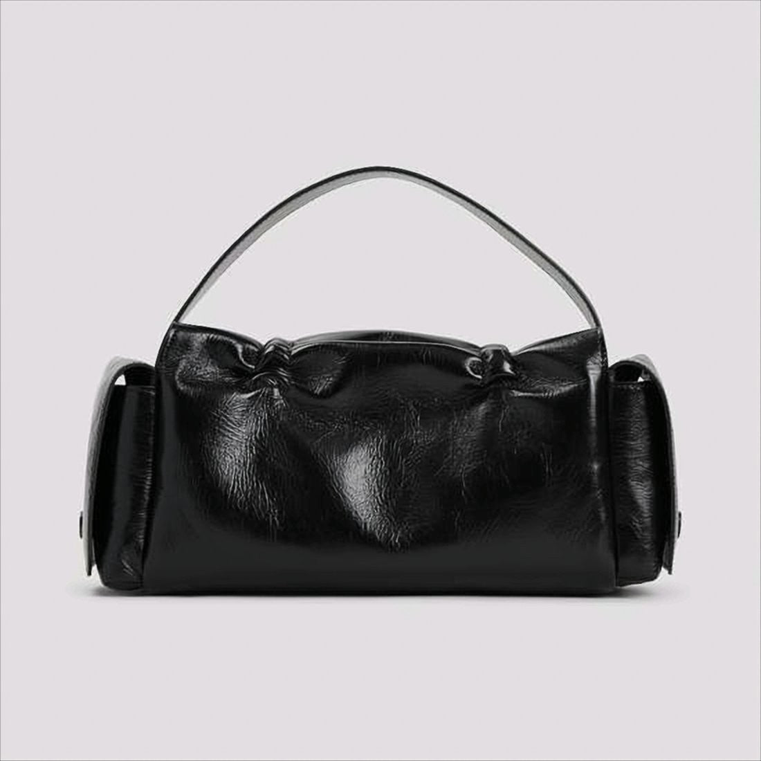 Acne Studios Sleek Calf Leather Tote Bag With Flap Pockets