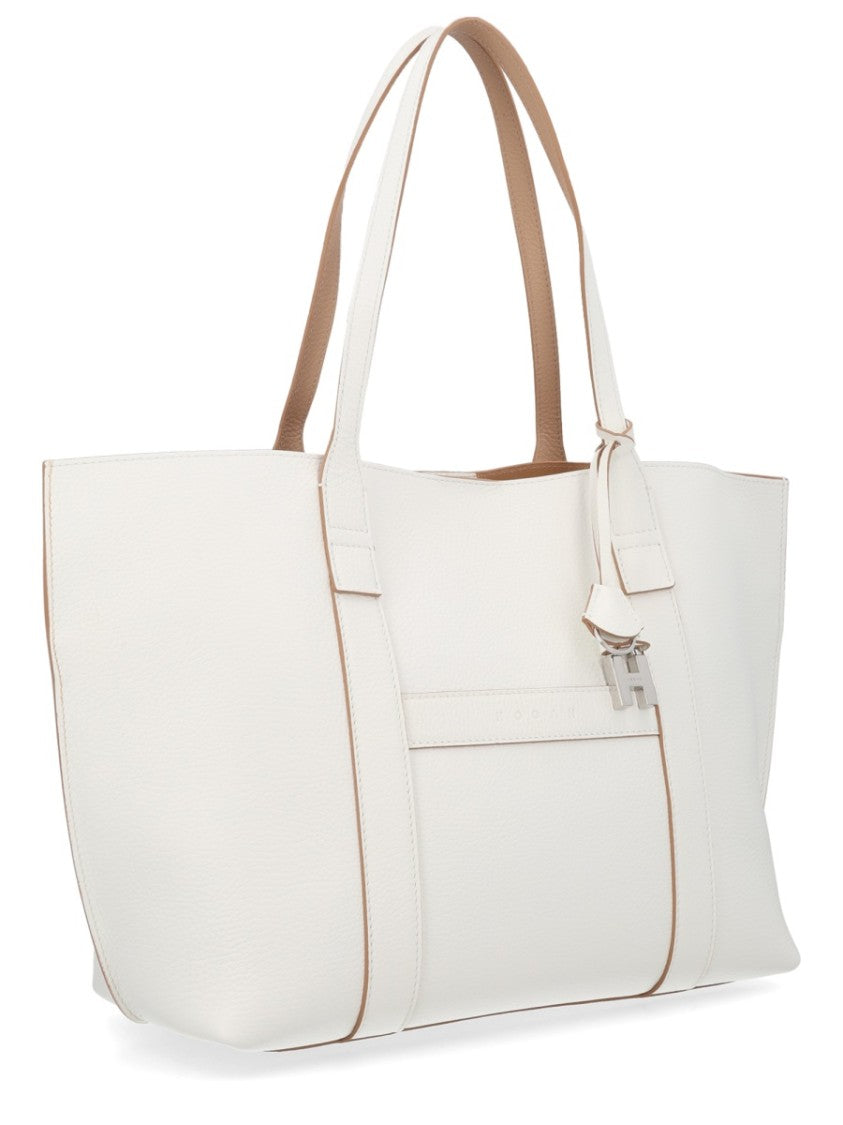 Hogan Script Smooth Calf Leather Tote Bag
