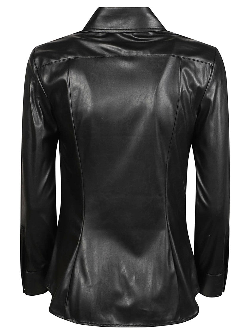 Elisabetta Franchi Refined Black Long Sleeve Shirt With Classic Collar