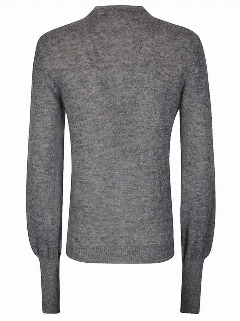 Paloma Wool Grey Knit Cardigan With Button-Down Front And Ribbed Cuffs