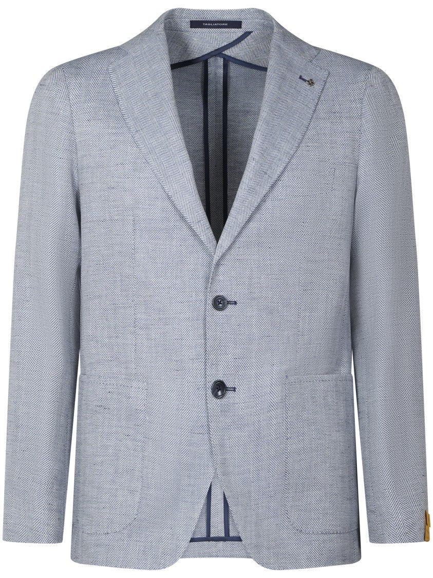 Tagliatore Tailored Herringbone Pattern Jacket