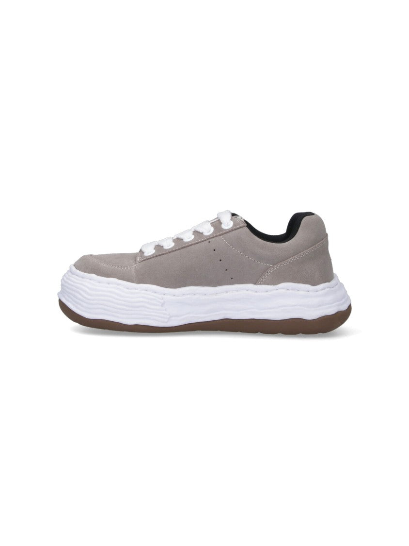 Maison Mihara Yasuhiro Low-Top Sneakers In Grey Calf Leather