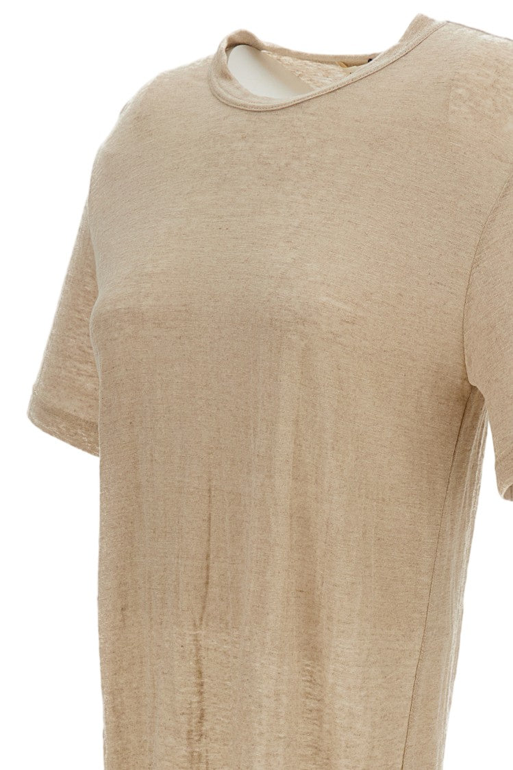 Comme Des Garçons Beige Linen Short-Sleeve T-Shirt