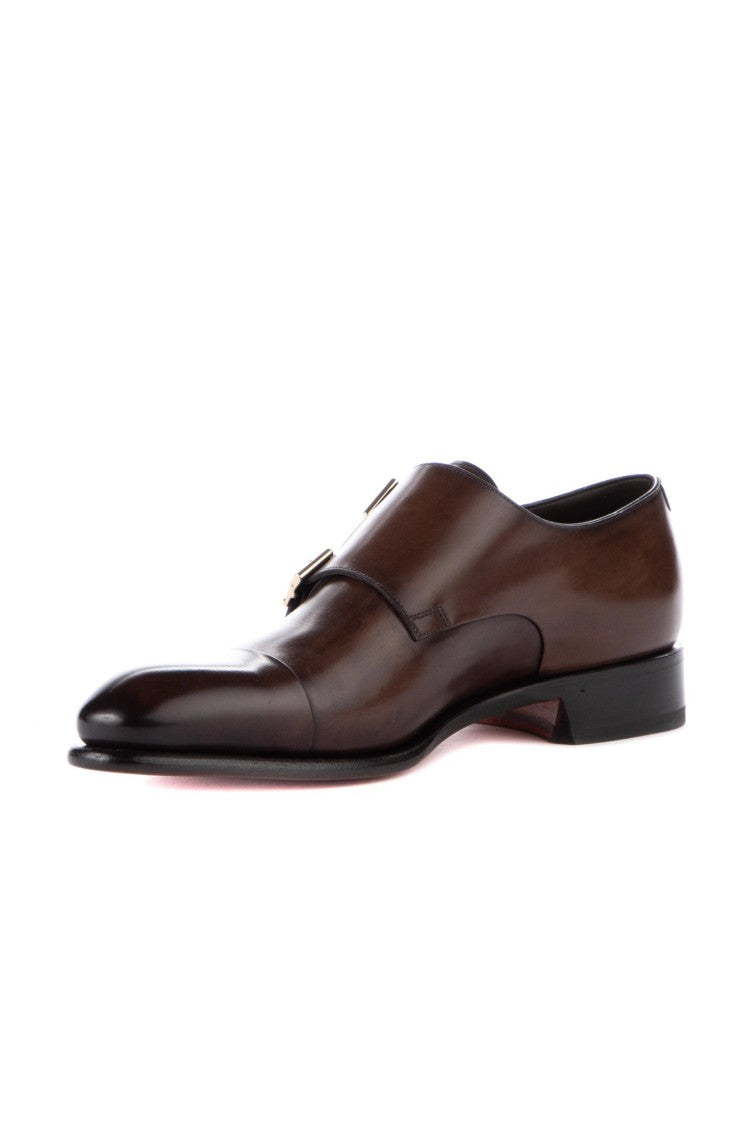 Santoni Goodyear Double Buckle Leather Shoes