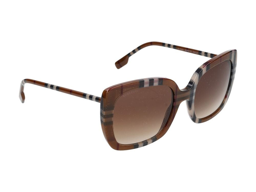 Burberry Black Checkered Pattern Oversized Sunglasses