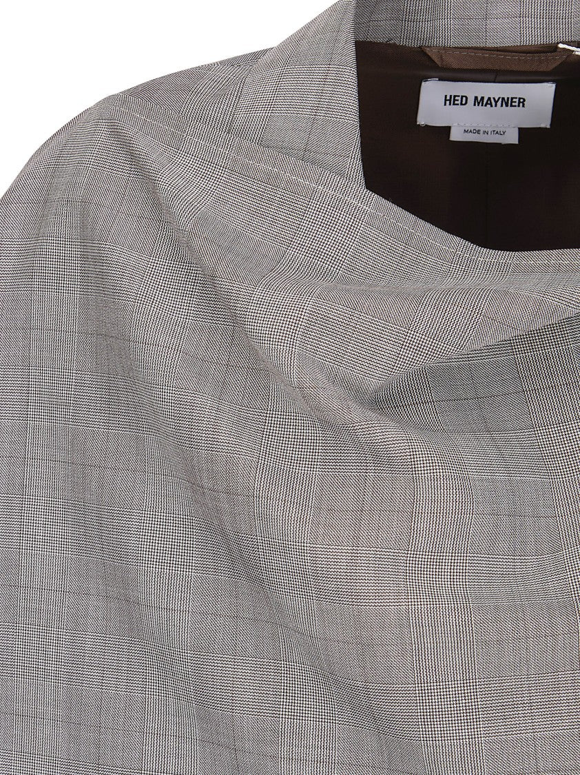 Hed Mayner Beige Wool Sleeveless Scarf Jacket