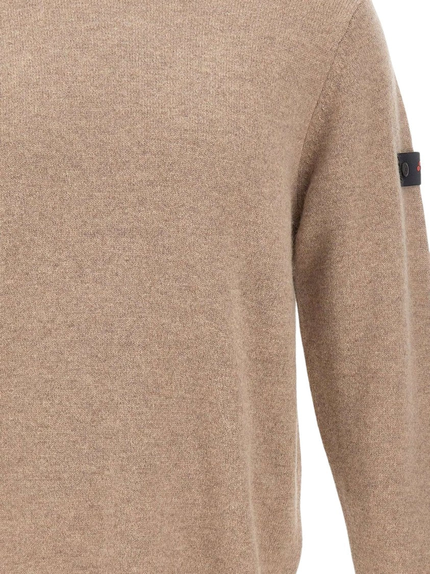 Peuterey Classic Crew Neck Knit Sweater With Ribbed Details