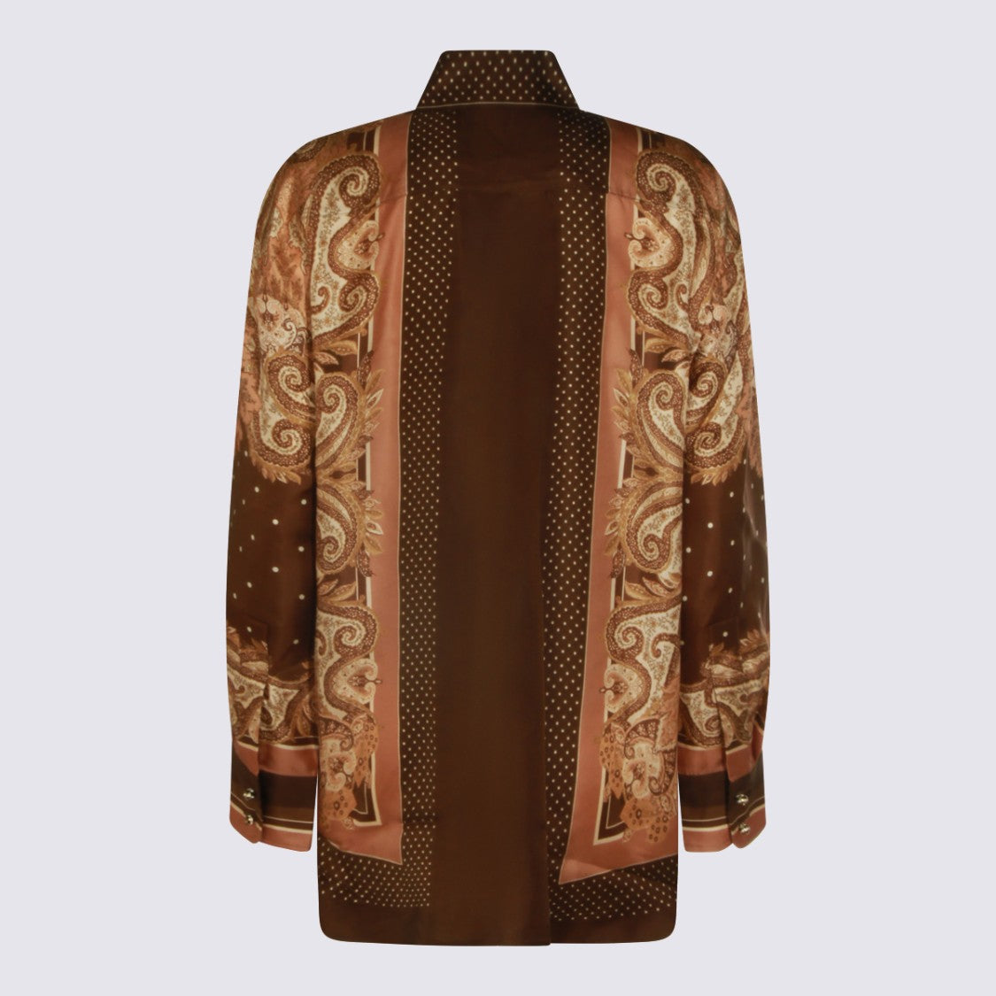Zimmermann Intricate Paisley And Polka Dot Patterned Brown Shirt