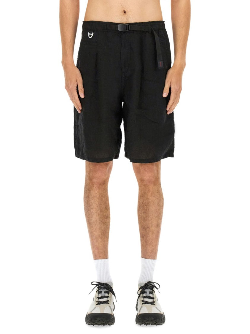 Undercover Relaxed Fit Black Linen Shorts
