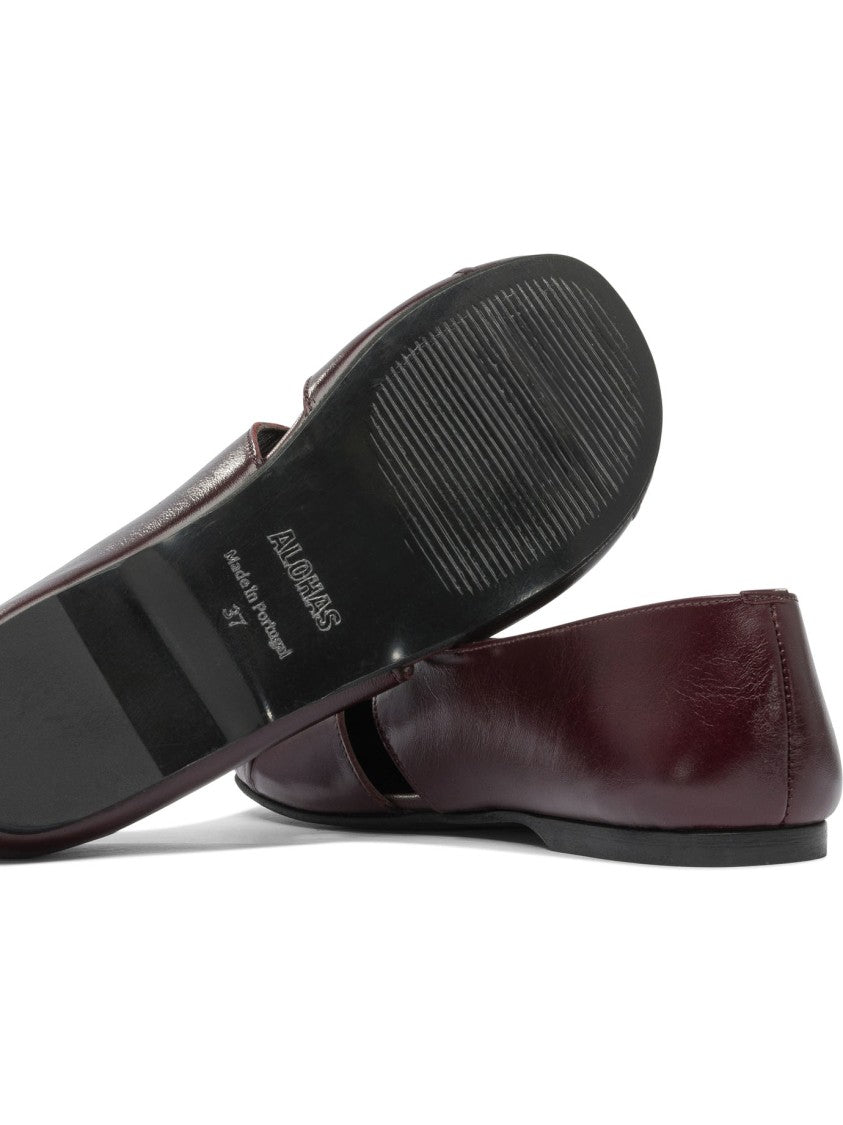 Alohas Ravena Rift Burgundy Leather Ballet Flats