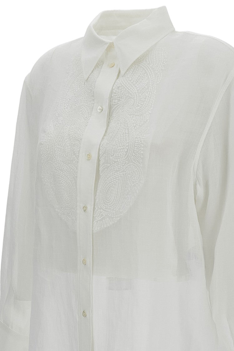 True Royal Lightweight Sheer Blouse With Classic Collar