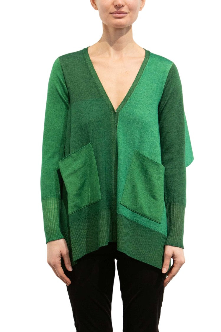 Pier Antonio Gaspari Color-Block Relaxed V-Neck Cardigan