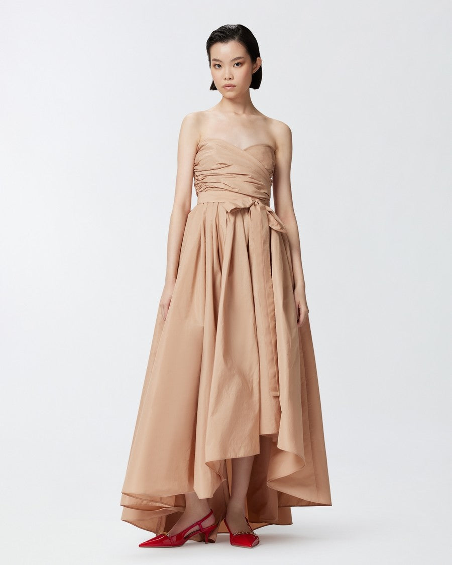Pinko Pink Polyester Strapless Maxi Dress
