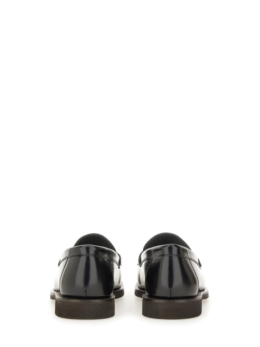 Brunello Cucinelli Polished Leather Loafer With Low Heel
