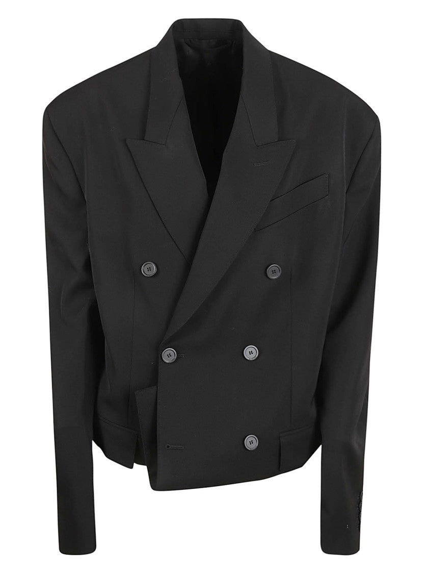 Balenciaga Double-Breasted Black Wool Jacket