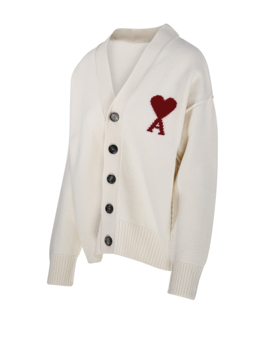 Ami Adc Cardigan V Neck Felted Merino
