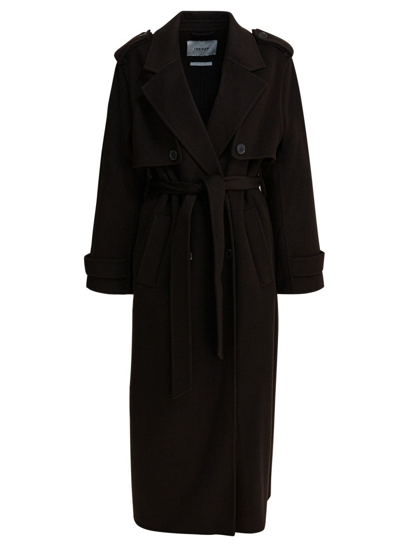 Ivy & Oak Double-Breasted Long Wool Coat