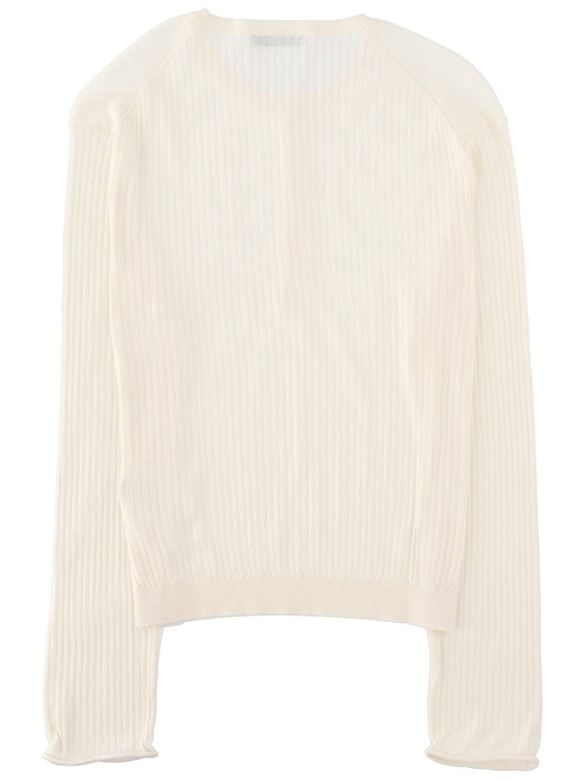 Our Legacy Neutrals Fine Henley Ribbed Wavy T-Shirt
